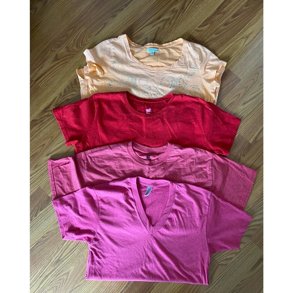 Women’s Tee-Shirts Lot (4) Hanes America Appeal Hannah